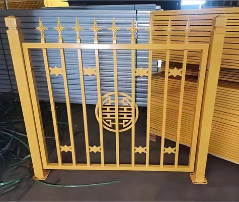 6FT cao bột đen phủ kim loại ống thép hàng rào