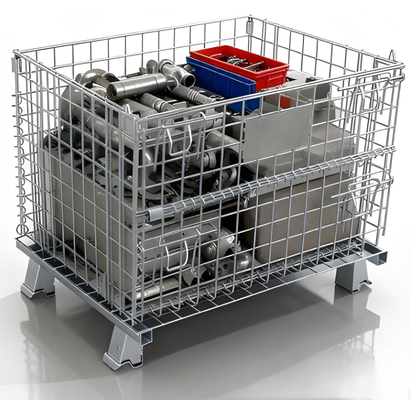 Nắp hộp chứa lưới khóa cage lưu trữ dây mạ cho kho