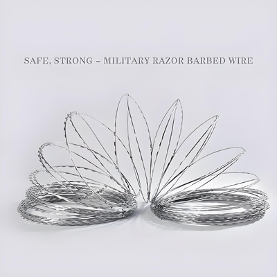 CBT-65 Galvanized Razor Barbed Wire with 500mm Outer Diameter for Secure Perimeter Fencing