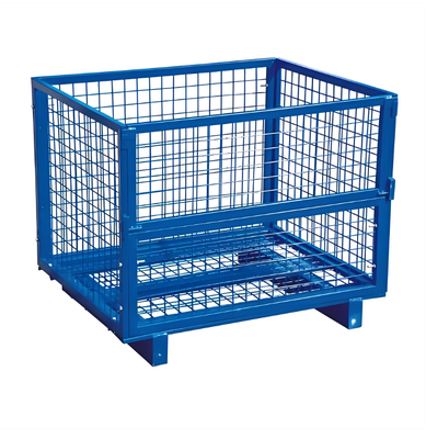 Lồng lưu trữ lưới thép Kích thước lưới 5,0mm Kích thước dây 5,8mm Xếp chồng lên nhau Gấp xuống 1200x800x1000mm