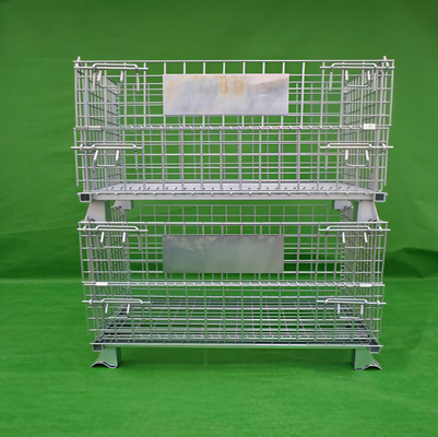 Anti-Rust Fold Down Wire Storage Cage with 50x100mm Mesh Opening Wire Mesh Storage Cage